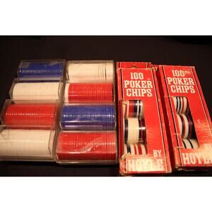 Lot of 4 Vintage Poker Chip Sets - Hoyle